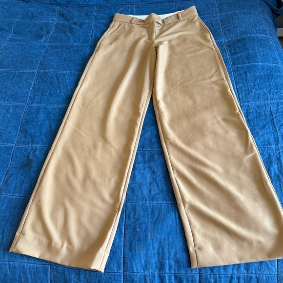 NWOT $135 HOUSE OF CB CAMERON
CARAMEL RELAXED WIDE LEG TAILORED TROUSERS SMALL - Picture 4 of 12
